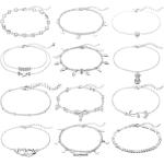 FUNEIA 12/16Pcs Anklets for Women Silver Gold Ankle Bracelets Set Boho Layered Beach Adjustable Chain Anklet Foot Jewelry