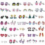 33 Pairs Hypoallergenic Stud Earrings Set for Girls Sensitive Ears With Stainless Steel Post in Vivid Colors and Multi-styles