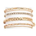 Nanafast 4-6PCS Ankle Bracelets Set for Women Gold Boho Beach Anklet Chain Adjustable Foot Jewelry for Girls Extremely Simple Style