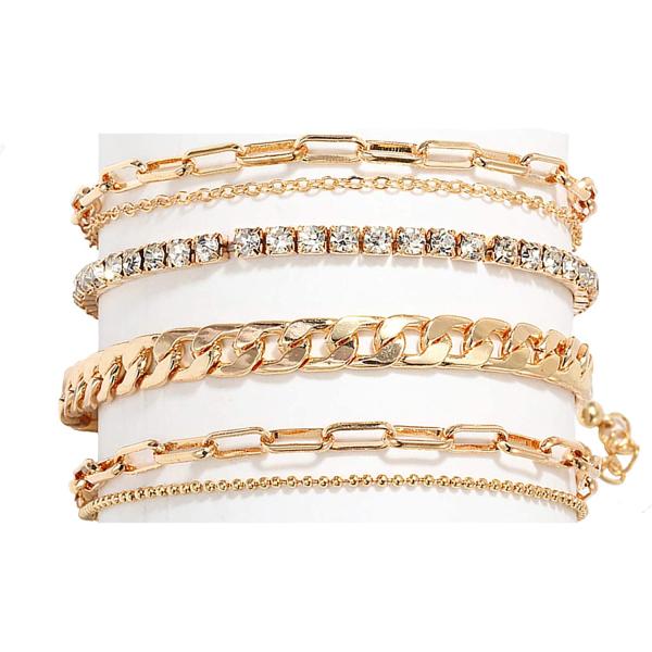 Nanafast 4-6PCS Ankle Bracelets Set for Women Gold Boho Beach Anklet Chain Adjustable Foot Jewelry for Girls Extremely Simple Style