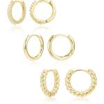 3 Pairs Small Huggie Hoop Earrings Set 14K Gold Hypoallergenic Lightweight Huggie Hoops Earrings for Women Girls