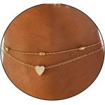 Pencros Dainty Layered Anklet,14K Gold Filled Cute Beads Satellite Chain Heart Boho Adjustable Anklets for Women Teen Girls
