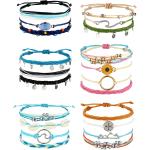 Hicarer 21 Pieces Surfer Wave Bracelet Ocean Wave Adjustable Waterproof Handmade Friendship Bracelet Summer Sunflower Bracelets Anklets Jewelry for Women Teen Girls