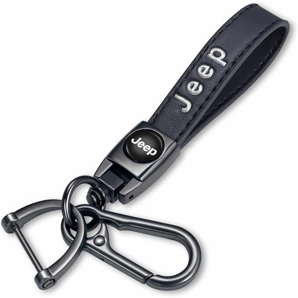 Bikte Genuine Leather Key Chain Suit for jeep Car Key Fob Key Chain Keychain Wrangler Compass Cherokee Renegade Patriot Grand Commander