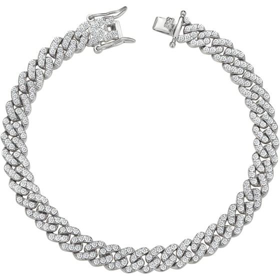 Cuban Link Anklets for Women Plus Size Large Ankle Bracelets Gold Silver Rhinestone Diamond Bling Anklets Women 9 10 inch