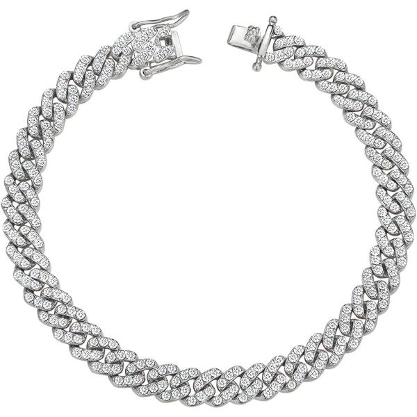 Cuban Link Anklets for Women Plus Size Large Ankle Bracelets Gold Silver Rhinestone Diamond Bling Anklets Women 9 10 inch