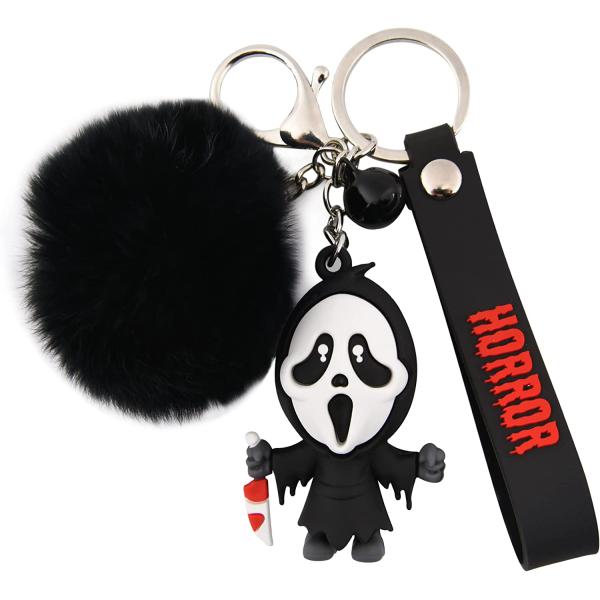 CEMMY XU Women Men Halloween Keychain Horror Movie Keychains Small Bell for Party Favor