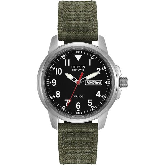 Citizen Eco-Drive Garrison Men's Watch, Stainless Steel with Nylon Strap, Weekender
