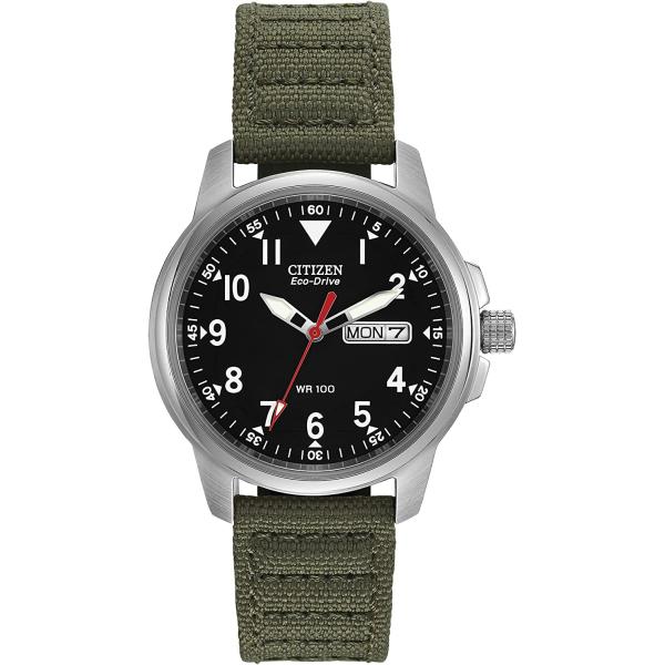 Citizen Eco-Drive Garrison Men's Watch, Stainless Steel with Nylon Strap, Weekender