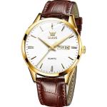 OLEVS Amazon Watches,Brown Leather Watch for Men,Men Day Date Watch,Men's Luminous Watch,Dress Watch for Men,Rose Gold Watch for Men,Men's Fashion Quartz Watch,Waterproof Brown Man Watches
