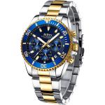 BIDEN Mens Watches Chronograph Stainless Steel Waterproof Date Analog Quartz Watch Business Wrist Watches for Men
