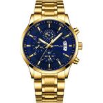 CRRJU Men's Fashion Stainless Steel Watches Date Waterproof Chronograph Wristwatches,Stainsteel Steel Band Waterproof Watch