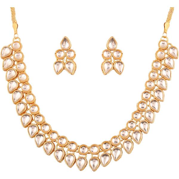 Touchstone Indian Bollywood Handcrafted Traditional Royal Mughal Kundan Polki Meenakari Enamel Colorful Wedding Designer Jewelry Necklace Choker Set in Gold and Silver Tone for Women.