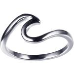 Blaike 925 Sterling Silver Wave Ring for Women, Blue Opal Wave Ring Size 5/6/7/8/9/10, Cubic Zirconia Rings Wave Ring Blue with Unique Design