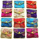 MorTime Jewellery Jewelry Silk Purse Pouch Gift Bags, Multiple Colors, Pack of 12 (Small)