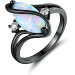 Barzel Rose Gold & White Gold Plated Created Ruby, White Fire Opal & Cubic Zirconia Accents Ring