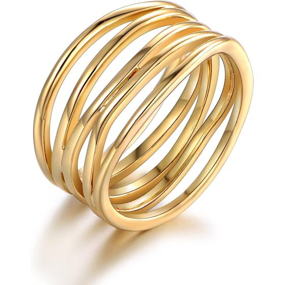 Barzel Gold, Rose Gold & White Gold Plated Statement Ring