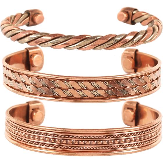 Touchstone Indian Hand Crafted Healing Copper Bracelet Chakra Jewelry Cuff Gift Women Men.