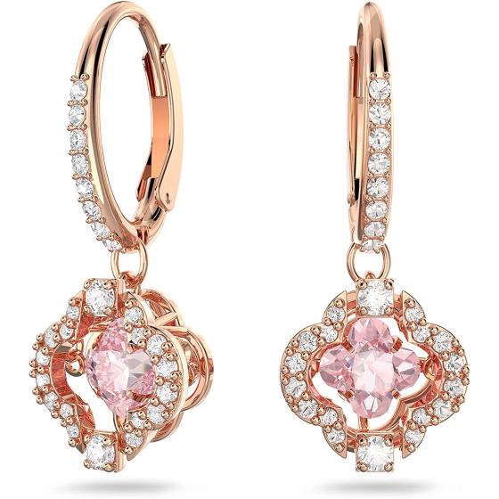 SWAROVSKI Sparkling Dance Clover Jewelry Collection, Rose Gold Tone Finish, Pink Crystals, Clear Crystals