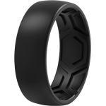 ThunderFit Silicone Rings for Men - 7 Rings / 4 Rings / 1 Ring - Breathable Patterned Design Wedding Bands 8mm Wide - 2.5mm Thick