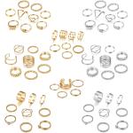 LOYALLOOK 65PCS Bohemian Knuckle Ring Midi Ring Set Hollow Silver Gold Vintage Stackable Rings Fashion Finger Knuckle Midi Rings for Women