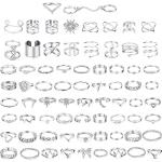 JOERICA 70PCS Knuckle Rings for Women Stackable Joint Midi Finger Ring Set