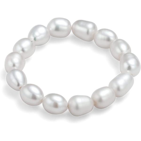 InzheG Stretch Freshwater Pearl Rings with 14k gold plated Beaded Adjustable Stackable rings Holiday Gift for Women Girls