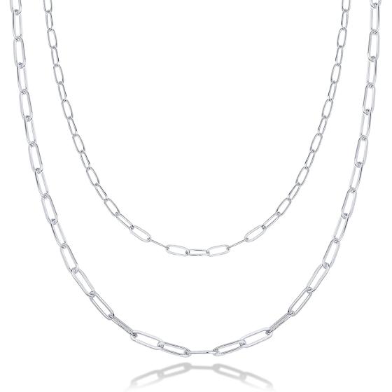 PAVOI 14K Gold Plated Dainty Layering Necklaces for Women | Snake Chain, Curb Link, Paperclip Layered Chains