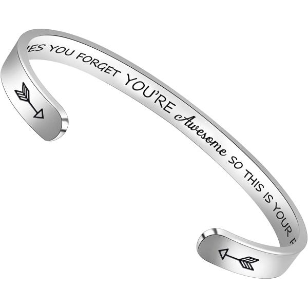 Btysun Bracelets for Women Mothers Day Bracelet Gifts from Daughter Inspirational Gifts for Women Girls Graduation Gifts for Her Motivational Birthday Cuff Bangle Friendship Personalized Mantra Jewelry