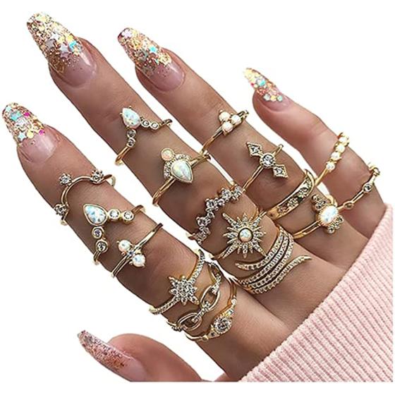 YOOESTORES82 Gold Boho Ring Sets Stackable Knuckle Ring Vintage Snake Finger Rings Set Stacking Joint Midi Trendy Rings Sets for Women Girls