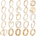 ONESING 18-31 Pcs Knuckle Rings for Women Stackable Rings Sets Girls Bohemian Retro Vintage Joint Finger Rings Gold Rings Set for Women Men Hollow Carved Flowers Crystal Rings