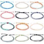 yfstyle 12Pcs Summer Beach Surfer Wave Bracelets Adjustable Handmade Waterproof Braided String Beaded Anklets Starfish Turtle Infinity Ankle Bracelet for Women Girls Boho Jewelry for Summer-B