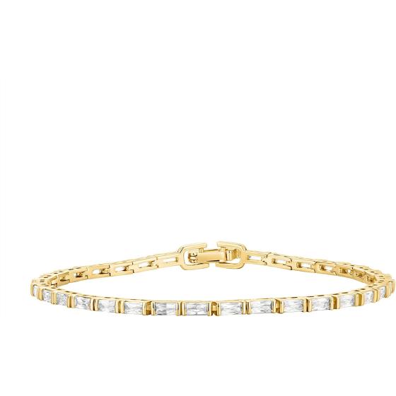 PAVOI 14K Gold Plated CZ Tennis Bracelet for Women | Classic Emerald Cut Simulated Diamond Bracelet