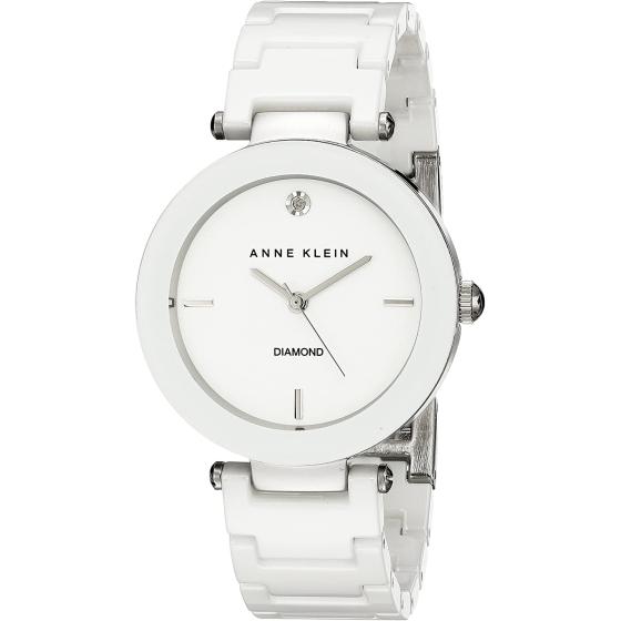 Anne Klein Women's Genuine Diamond Dial Ceramic Bracelet Watch