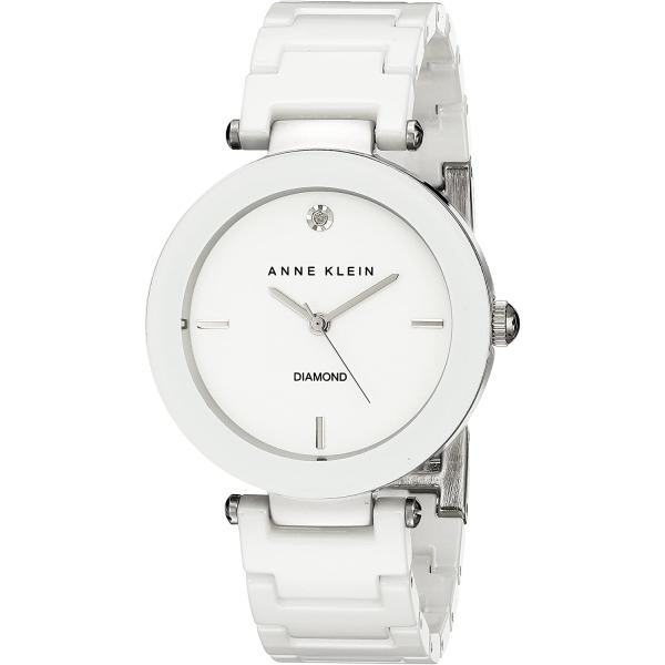 Anne Klein Women's Genuine Diamond Dial Ceramic Bracelet Watch