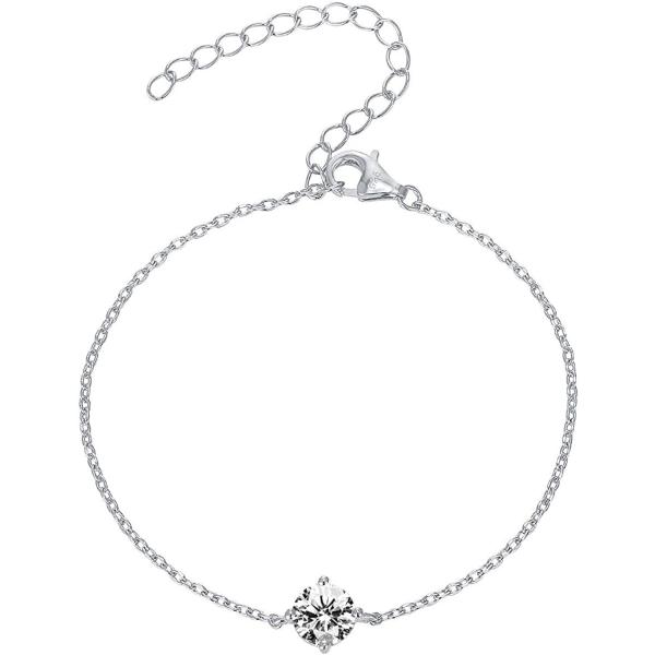 PAVOI 14K Gold Plated Cubic Zirconia Solitaire Diamond Bracelet | Bridesmaid Bracelets | Gold Bracelets for Women