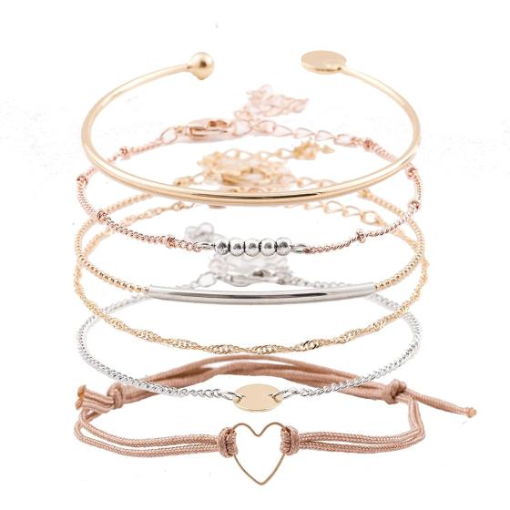 XOCARTIGE Layered Bracelet Set Assorted Beaded Bracelet Multiple Stackable Wrap Bangle Jewelry Adjustable