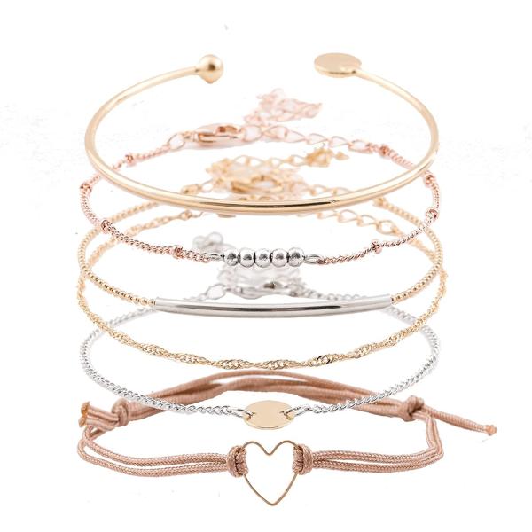 XOCARTIGE Layered Bracelet Set Assorted Beaded Bracelet Multiple Stackable Wrap Bangle Jewelry Adjustable