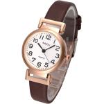 Top Plaza Womens Ladies Classic Simple Leather Analog Wrist Watch Rose Gold Case Arabic Numerals Casual Dress Quartz Watches,Small Dial