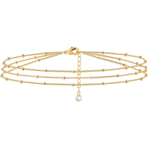 MEVECCO Gold Tiny Pearl Bracelet,14K Gold Plated Cute Beaded Freshwater Cultured Pearls Tiny Charm Dainty Handmade Bracelet for Women