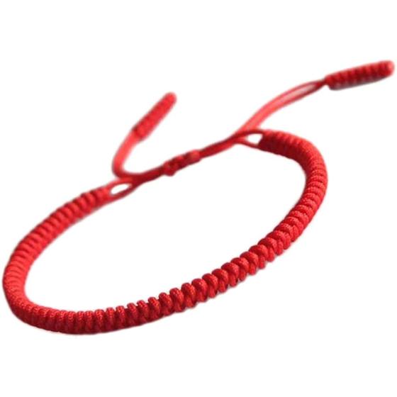 MENGLINA Men Women Chinese Lucky Red String Bracelet Tibetan Buddhist Prayer Handmade Yoga Prayer Rope Mala Bracelet Adjustable Size