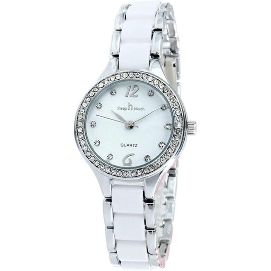 Keep in Touch Two-Tone Women Ladies Watches Waterproof Stainless Steel Ceramic Wristwatch