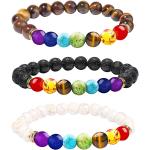 ONESING 2-12 Pcs Chakra Bracelets for Women Lava Rock 7 Chakras Crystals and Healing Stones Bracelets 8mm Crystal Bracelets Yoga Beaded Bracelets for Women Men Essential Oil Diffuser