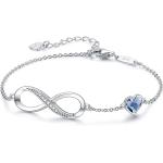 CDE Infinity Heart Symbol Charm Bracelet for Women 925 Sterling Silver Stainless Steel Adjustable Anniversary Mother's Day Jewelry Gift Birthday Gifts for Women Mom Wife Girls Her