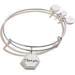 Alex and Ani Because I Love You Expandable Wire Bangle Bracelet for Women, Meaningful Charms, 2 to 3.5 in