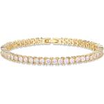 PAVOI 14K Gold Plated Princess Cut Cubic Zirconia Classic Tennis Bracelet | Gold Bracelets for Women | 3mm CZ, Size 6.5-7.5 Inch
