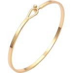 Dainty Gold Bar Bracelet for Women Simple Delicate Thin Cuff Bangle Hook Bracelet 18K Gold Plated Handmade Minimalist Jewelry