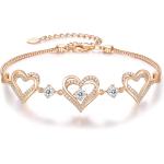 CDE Forever Love Heart Bracelet 925 Sterling Silver with Birthstone Zirconia, Anniversary Mother's Day Birthday Jewelry Gifts for Women Wife Her