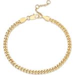 PAVOI 14K Gold Plated Paperclip/Curb/Figaro Chain Adjustable Bracelet for Women