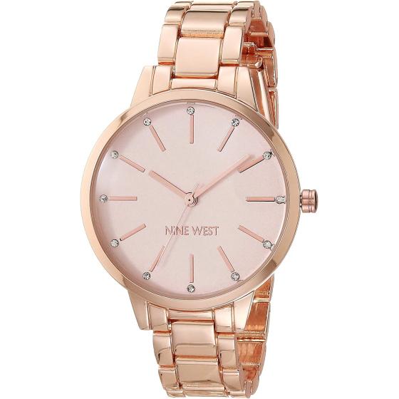 Nine West Women's Crystal Accented Bracelet Watch